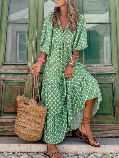 Lilly™ | Vestido Maxi Bohemio con Estampado Sofisticado