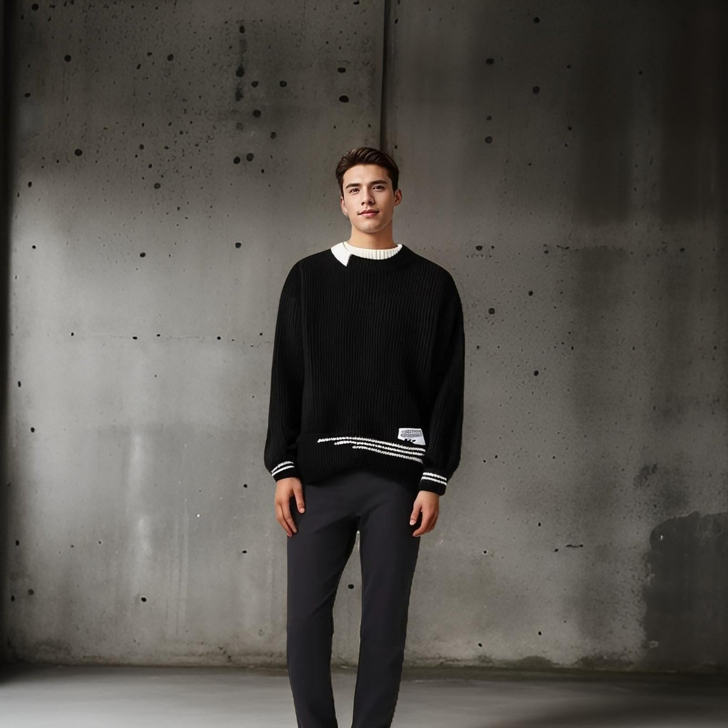 Brent™ | Stickad Tröja med Rund Hals