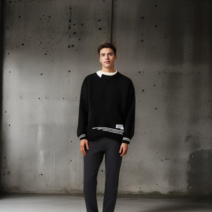 Brent™ | Stickad Tröja med Rund Hals