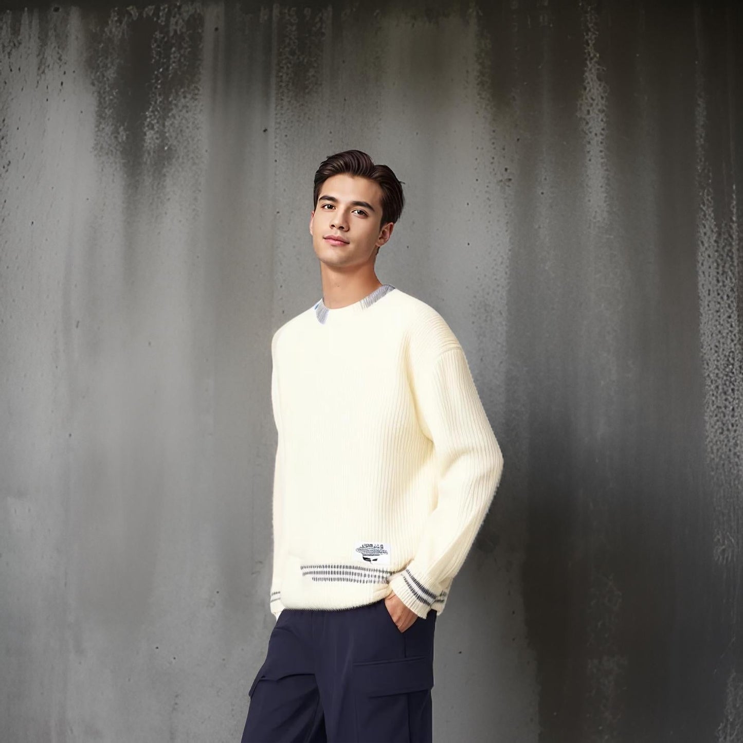 Brent™ | Stickad Tröja med Rund Hals