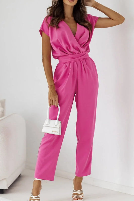 Elise™ | Kortärmad V-ringad Jumpsuit