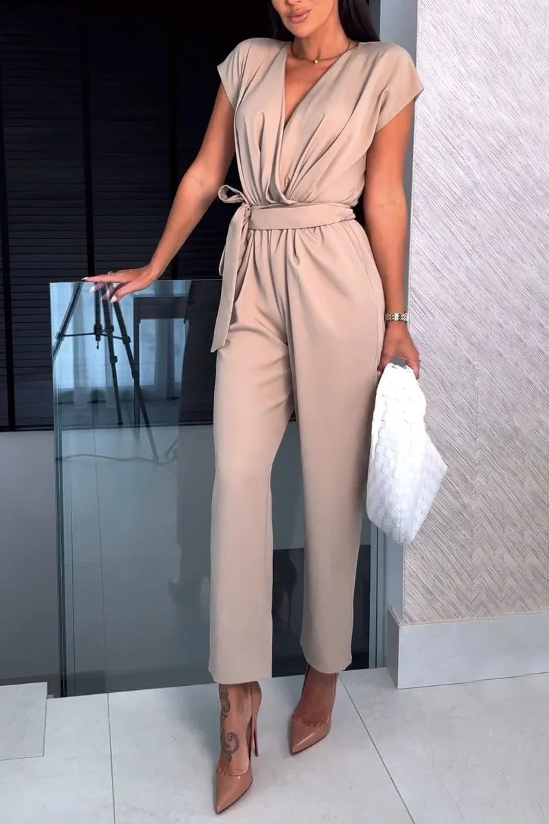 Elise™ | Kortärmad V-ringad Jumpsuit
