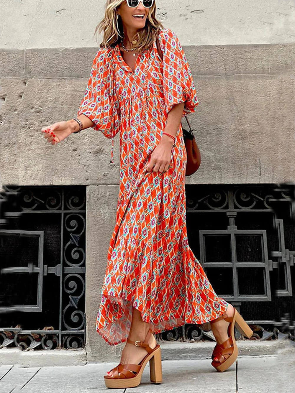 Lilly™ | Vestido Maxi Bohemio con Estampado Sofisticado