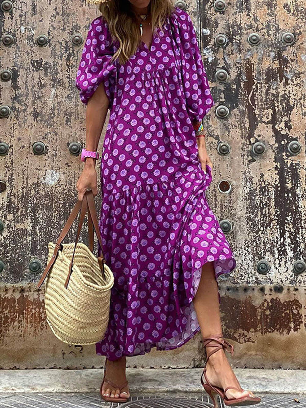 Lilly™ | Vestido Maxi Bohemio con Estampado Sofisticado